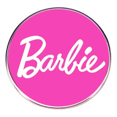 Pink Barbie brooch English alphabet Barbie girl brooch metal alloy badge