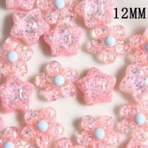12MM DIY Barbie Star Flower Resin  snap button charms