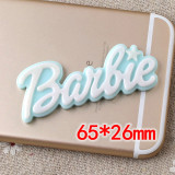 Dual color Barbie letter brand resin Barbie accessories phone case material DIY patch