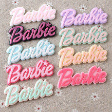 Dual color Barbie letter brand resin Barbie accessories phone case material DIY patch