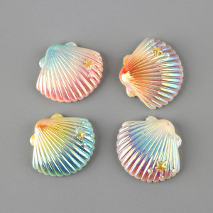 20MM Colorful Electroplated Shell Resin snap button charms