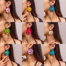Fabric Flower Handmade Earrings Lafite Earrings