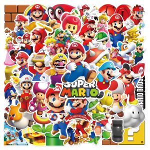 50 cartoon Mario graffiti stickers, luggage, water cup, insulated cup, storage box, helmet, waterproof sticker
