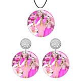 Barbie Stainless steel wood earrings necklace set