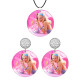 Barbie Stainless steel wood earrings necklace set