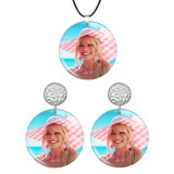 Barbie Stainless steel wood earrings necklace set