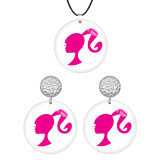 Barbie Stainless steel wood earrings necklace set