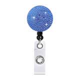 Circular colored AB water diamond flash diamond easy to pull buckle, rotatable and retractable ID card ID card buckle