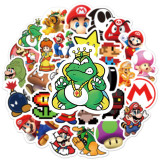 50 Super Mario Graffiti Stickers Personalized Motorcycle Trolley Case Guitar PVC Removable Stickers Waterproof Stickers