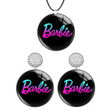 Barbie Stainless steel wood earrings necklace set