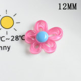 12MM Transparent hollow flowers Resin snap button charms