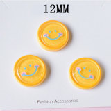 12MM Cute Transparent Rabbit Cherry Blossom Smiling Face Cream Gel Resin snap button charms
