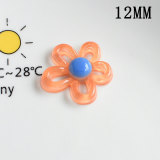 12MM Transparent hollow flowers Resin snap button charms