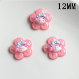 12MM Transparent cute jade dog cartoon flower cream glue Resin snap button charms