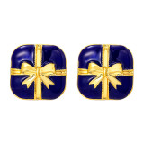 Christmas Enamel Glazed Earrings S925 Silver Needle Earrings