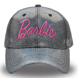 Laser colorful Barbie Baseball cap pink embroidered letter hat casual fashion cap
