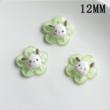 12MM Transparent cute jade dog cartoon flower cream glue Resin snap button charms