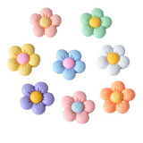 12MM Flower cream adhesive Resin snap button charms