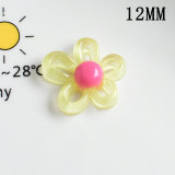 12MM Transparent hollow flowers Resin snap button charms