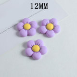 12MM Flower cream adhesive Resin snap button charms