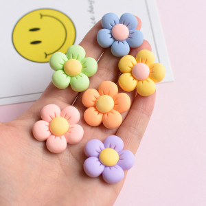 20MM Flower cream adhesive Resin snap button charms