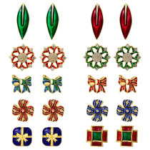 Christmas Enamel Glazed Earrings S925 Silver Needle Earrings
