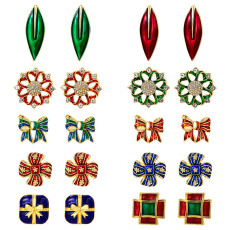 Christmas Enamel Glazed Earrings S925 Silver Needle Earrings