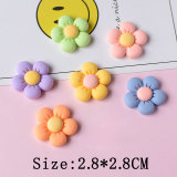 20MM Flower cream adhesive Resin snap button charms