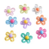 12MM Transparent hollow flowers Resin snap button charms