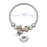 6pcs/lot Beaded Starfish Life Tree Alloy Bracelet fit 20MM  Snaps button jewelry wholesale