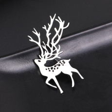 Stainless steel Christmas Sika deer brooch