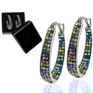 Colorful diamond earrings