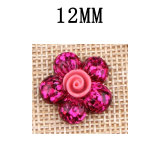 12MM Flower Resin snap button charms