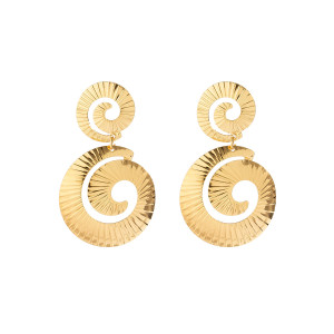 Geometric Metal Conch Symbol Alloy Earrings