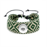 Simple and Coarse Ethnic Style Bracelet Cotton and Hemp Handmade Couple Bracelet fit 20MM  Snaps button jewelry wholesale