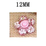12MM Flower Resin snap button charms