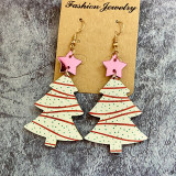 Christmas Tree Wooden Splice Earrings