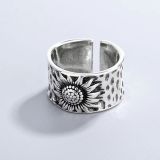 Sunflower Wide Face Open Ring