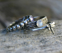 Three in One Dragonfly Animal Jewel Ring