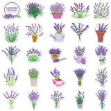 50 pieces of lavender graffiti stickers, cartoon flower stickers, DIY phone case, suitcase waterproof stickers