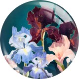 20MM flower glass snap button charms