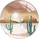 20MM cactus star moon glass snap button charms