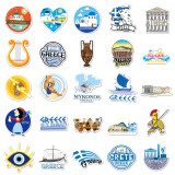 50 Greek graffiti stickers Cross border travel city civilization stickers DIY phone case luggage waterproof stickers
