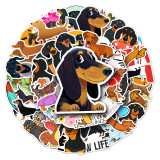 50 pieces of dachshund dog graffiti stickers cartoon animal stickers DIY phone case luggage waterproof stickers