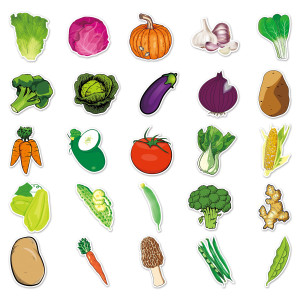 50 vegetable graffiti stickers cartoon children's stickers DIY phone case luggage waterproof stickers