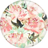 20MM flower glass snap button charms