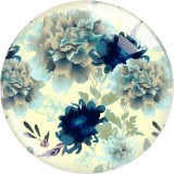 20MM flower glass snap button charms