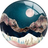20MM views star moon glass snap button charms