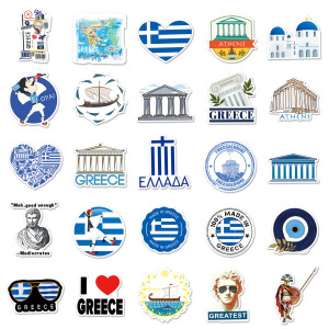 50 Greek graffiti stickers Cross border travel city civilization stickers DIY phone case luggage waterproof stickers