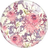 20MM flower glass snap button charms